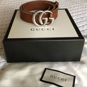 Gucci Double G Belt in Cuir Leather